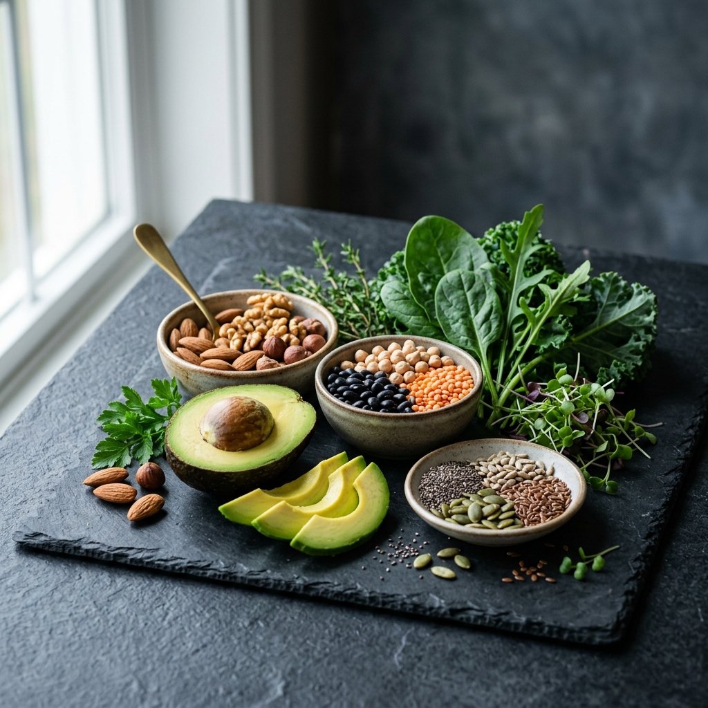 NutriPort food calorie calculator showing nutrition facts for fruits, vegetables, proteins, and grains